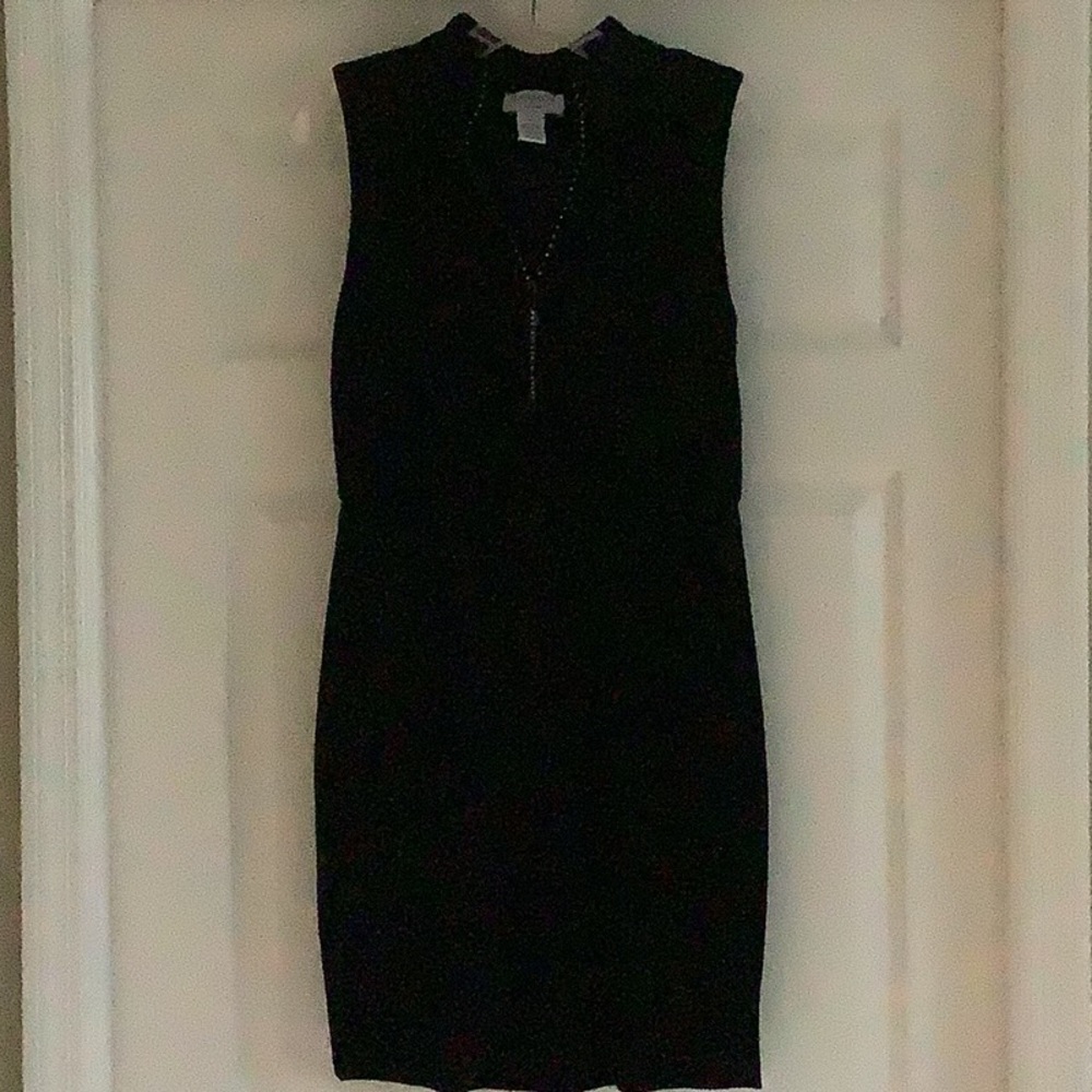 Carmen fitted black sleeveless dress
